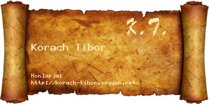 Korach Tibor névjegykártya